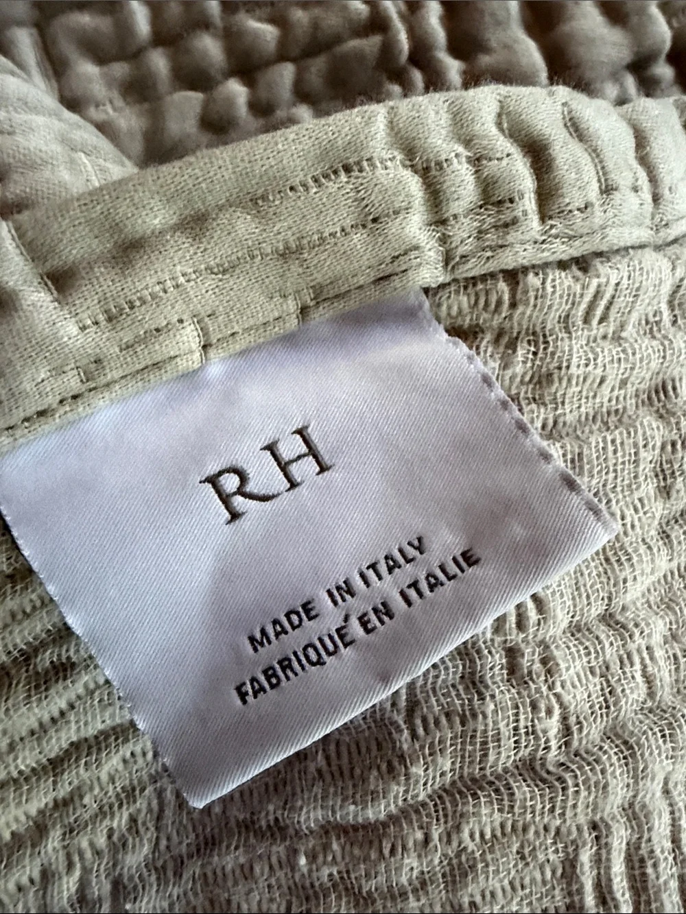 Restoration Hardware Italian overdyed sateen Queen Cotton Quilt Silver Grey